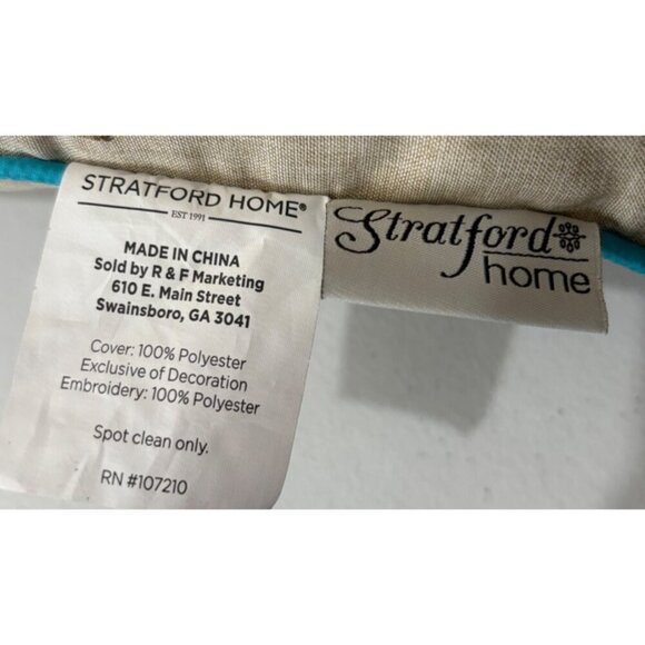 Stratford Home Country Tree Of Life Embroidery Linen‎ Decorative Throw Pillow - Picture 5 of 5